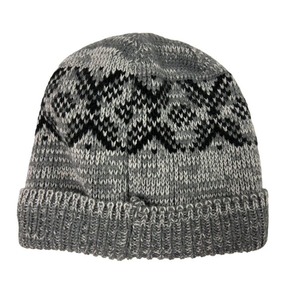 Kids Gray Knit Beanie Fleece Lined Winter Hat - Picture 2 of 8